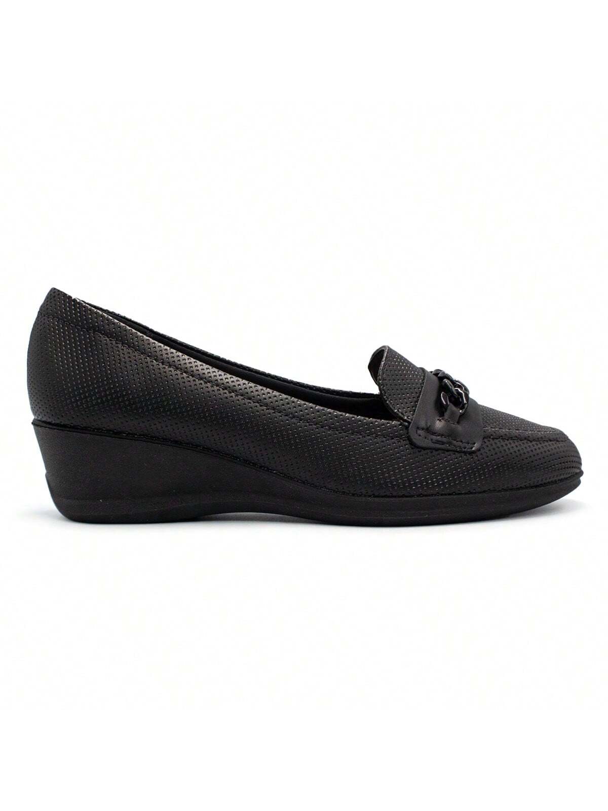 Sapato Modare Feminino Micro/Strech Salto Anabela Enfeite